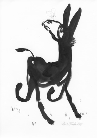 Sporty Donkey // ink & pencil on paper // €400,-